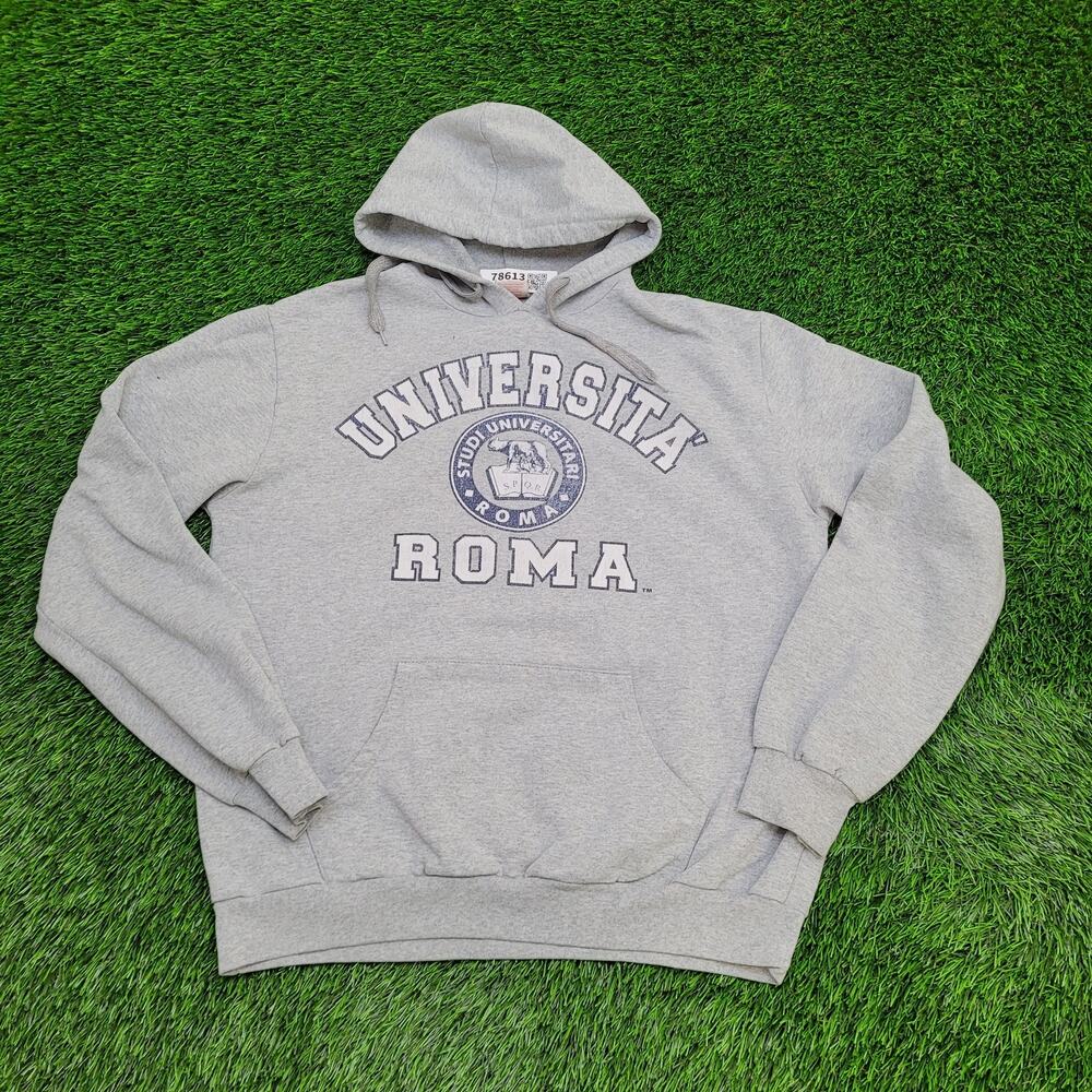 Vintage 80s University-of Roma Hoodie Womens XL 22x24 Gray
